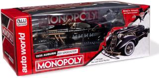 Auburn 851 Speedster 1935 Monopoly, Black with Matte Gold Auto World 1:18